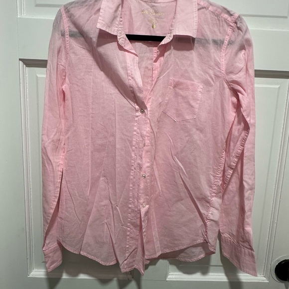 Lilly Pulitzer Women's Pink Button-Up Shirt 100% Cotton Size Small - Picture 2 of 5